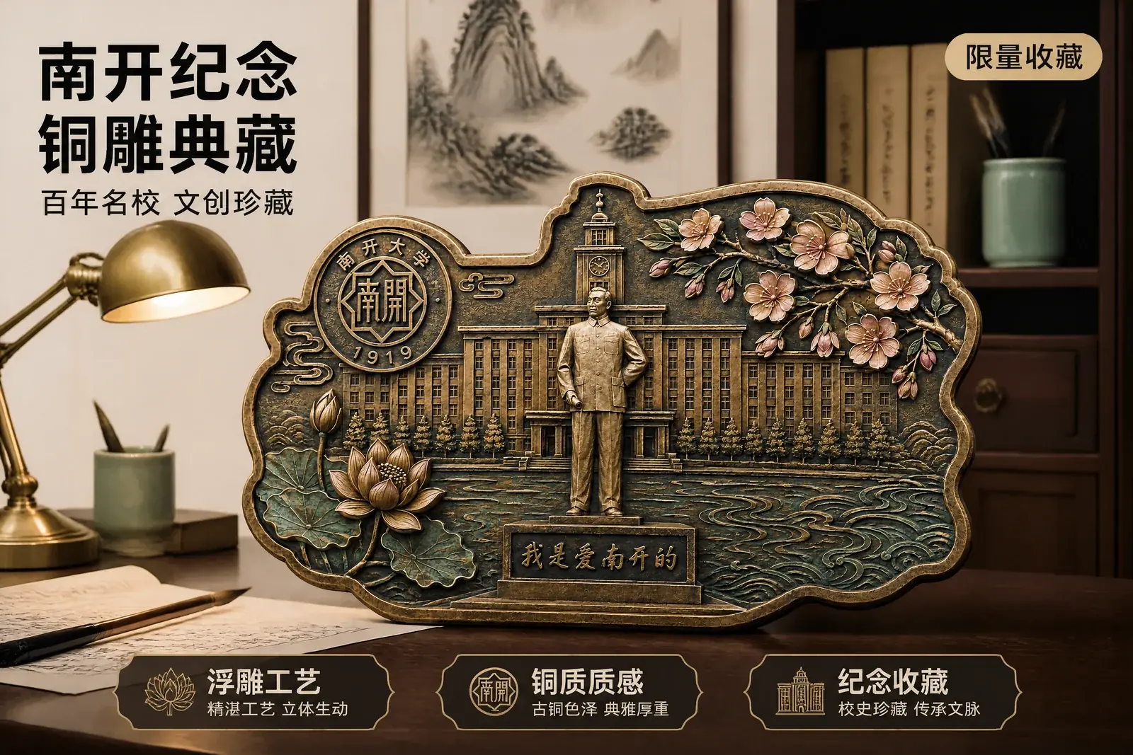 南开大学 · 铜雕纪念摆件